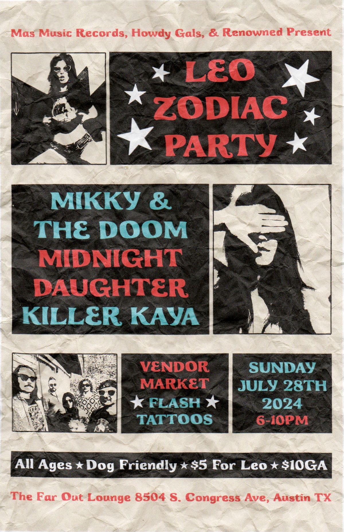 Leo Zodiac Party w\/ Mikky & the Doom, Midnight Daughter, Killer Kaya at The Far Out Lounge