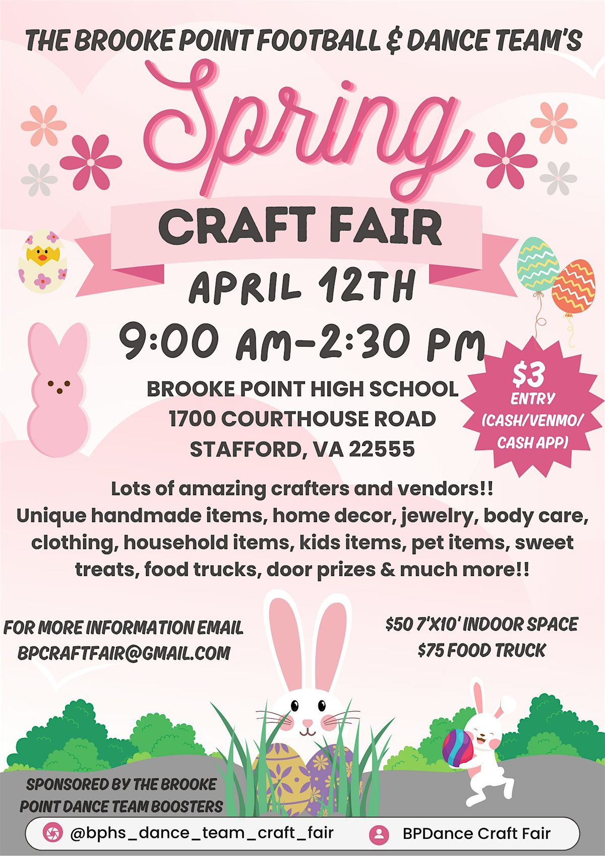 BROOKE POINT FOOTBALL & DANCE TEAM'S SPRING CRAFT FAIR