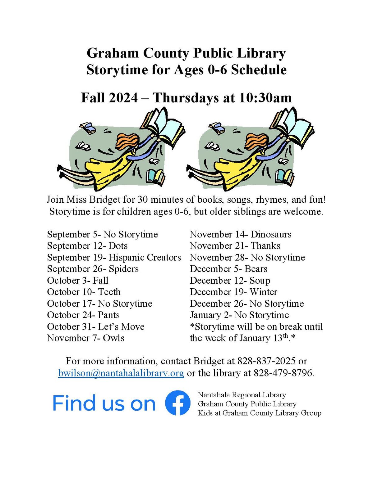 Storytime for Age 0-6 at Graham County Public Library