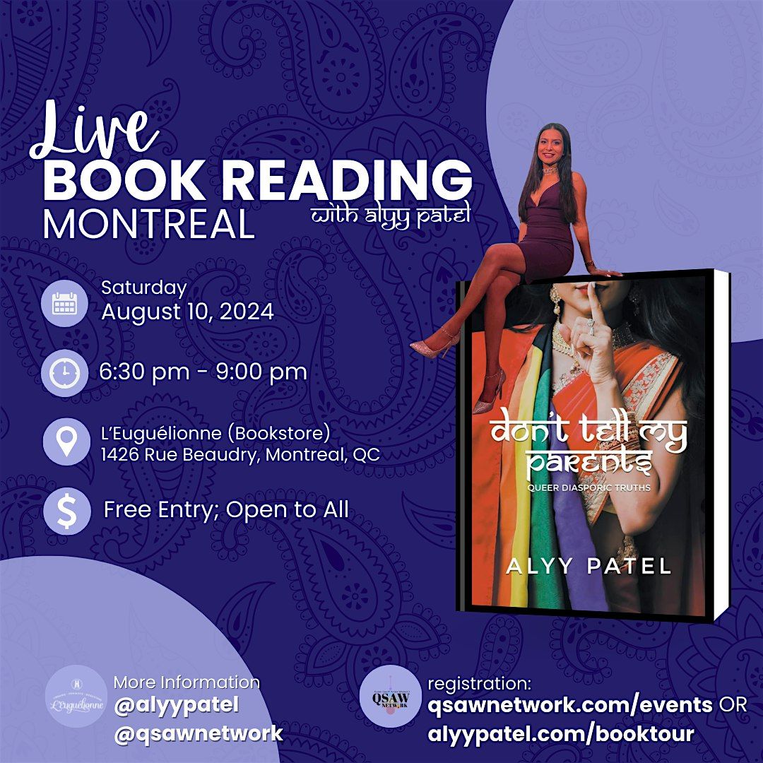 Montreal Live Book Reading & Queer Social Mixer with Alyy Patel