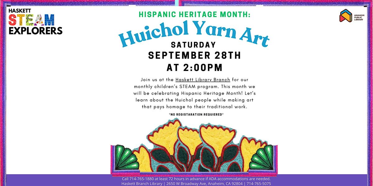 STEAM Explorers: Huichol Yarn Art at Haskett Branch