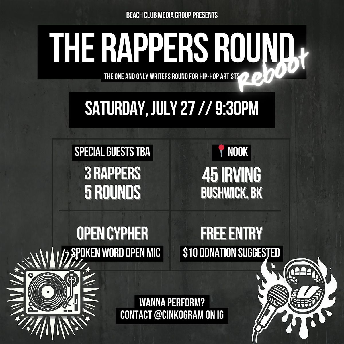 The Rappers Round: Local Hip-Hop + Open Mic