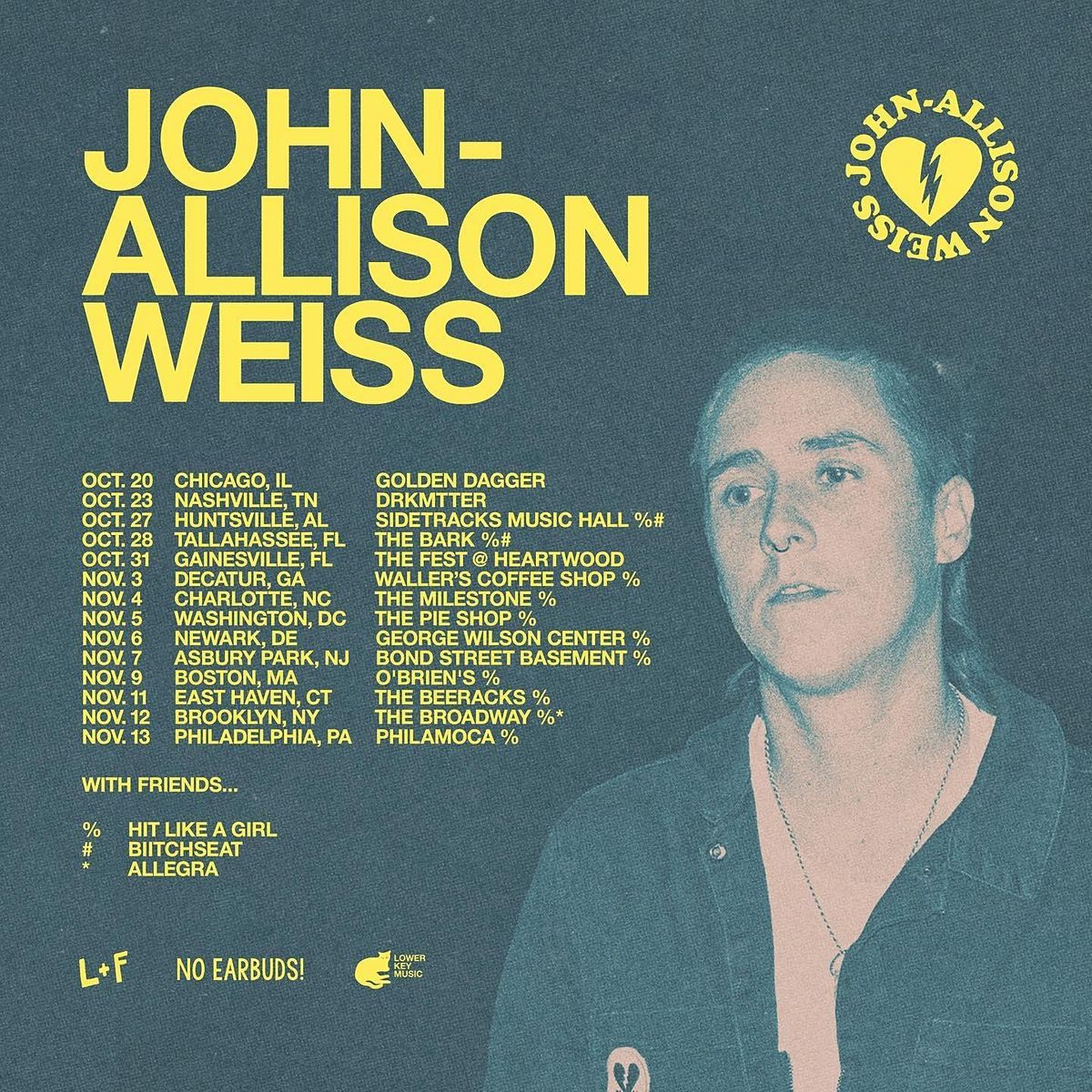 HIT LIKE A GIRL, JOHN ALLISON WEISS, FEELINGS CLUB & MORE at The Milestone