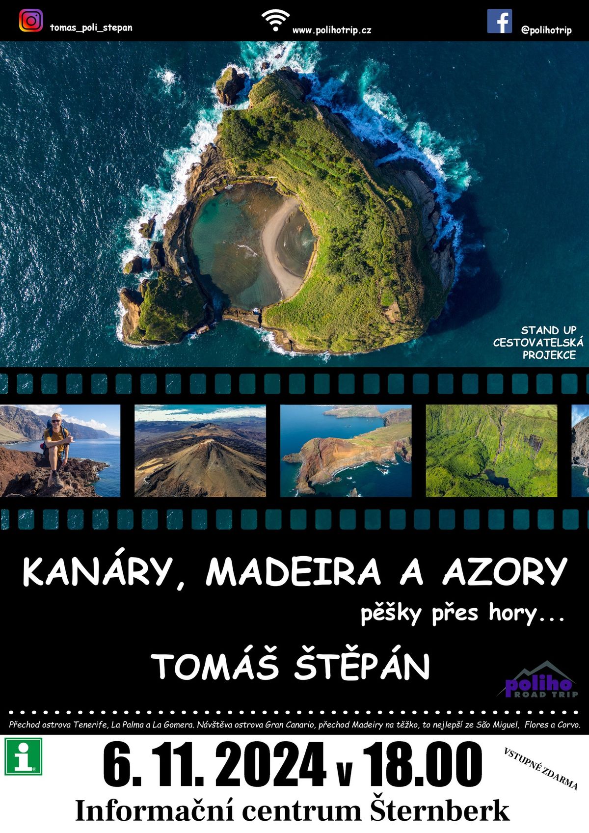 \u0160ternberk - Kan\u00e1ry, Madeira a Azory - p\u011b\u0161ky p\u0159es hory...