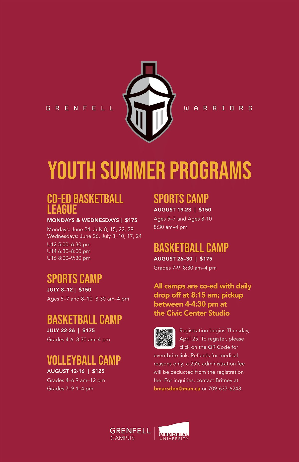 Grenfell Warriors Boys Basketball Camp (Grades 4-6)