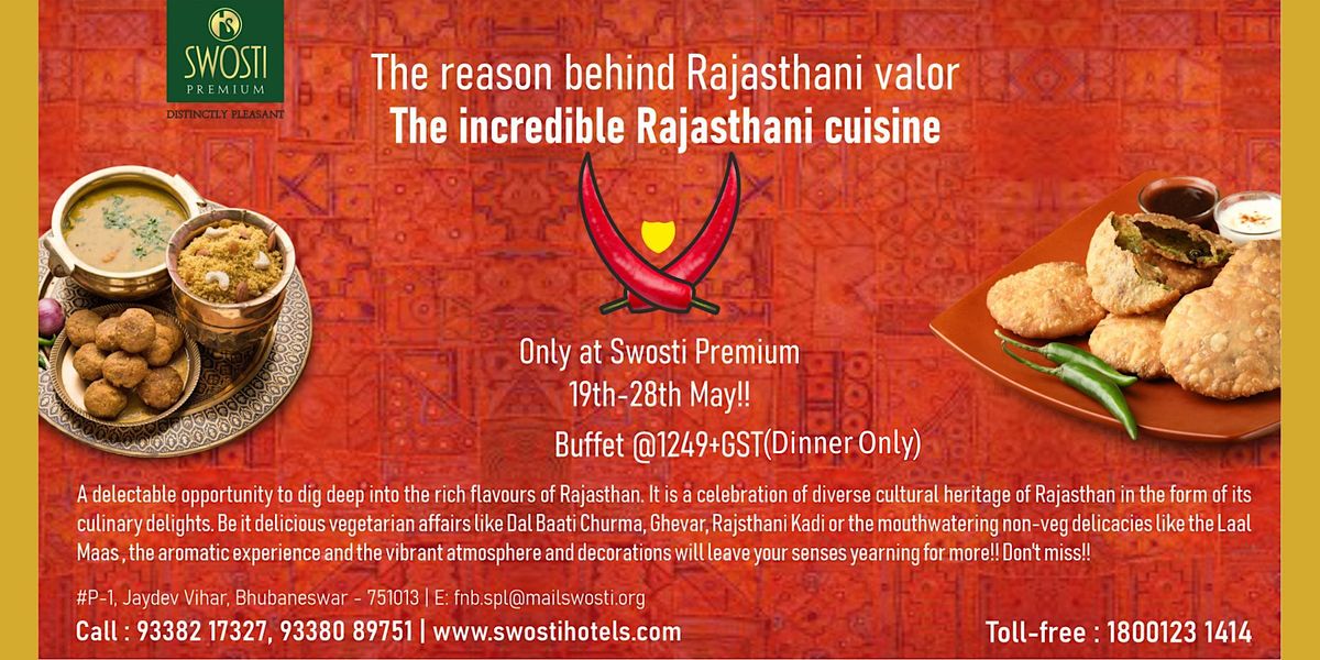 Rajasthani Food Festival at Swosti Premium, Bhubaneswar