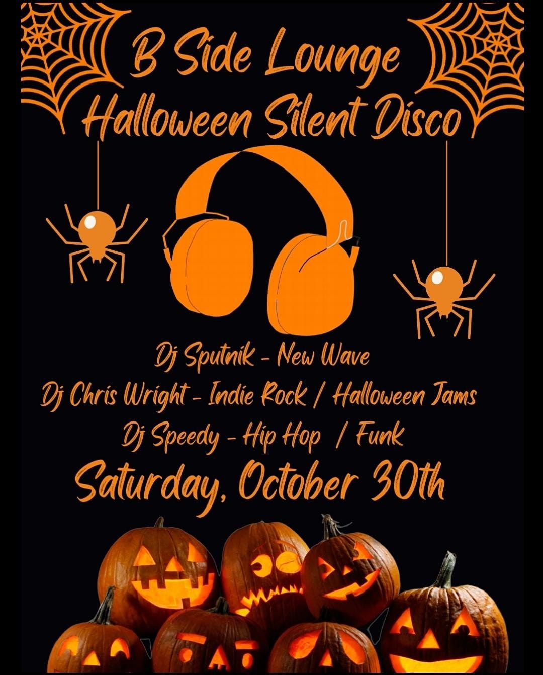 Halloween Silent Disco, B Side Lounge, CLEVELAND HEIGHTS, 30 October to