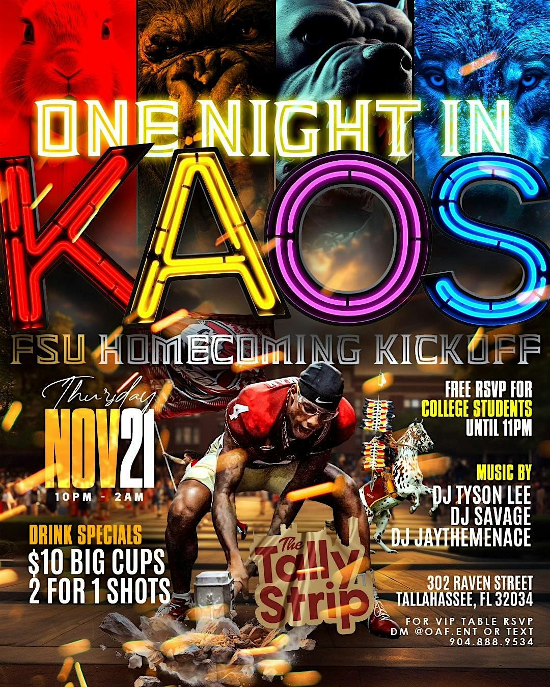 KAOS: FSU Homecoming Kick-Off