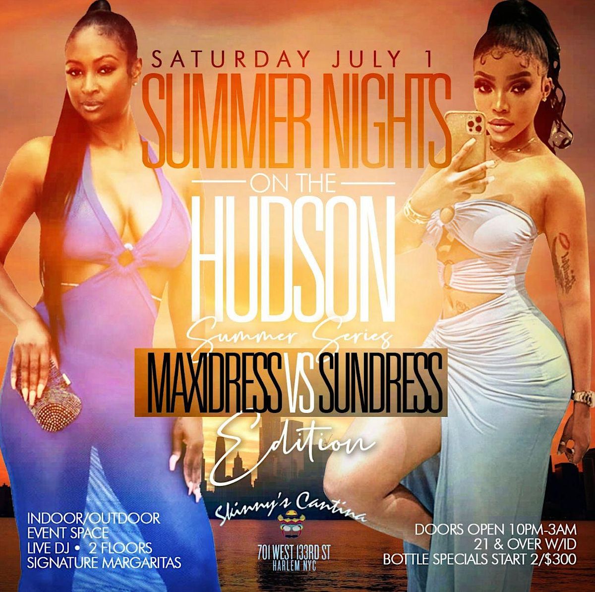 NYC Summer Nights on the Hudson, Maxi dress vs Sundress, Casamigos open bar