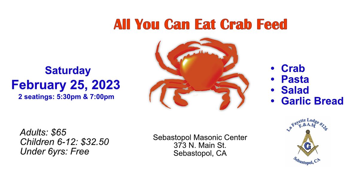 Sebastopol Masons All-You-Can-Eat  Annual Crab Feed