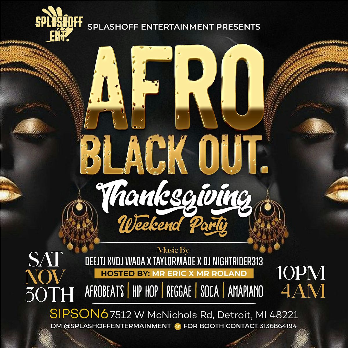 AFRO BLACK0UT.  Afrobeats Thanksgiving Weekend Party