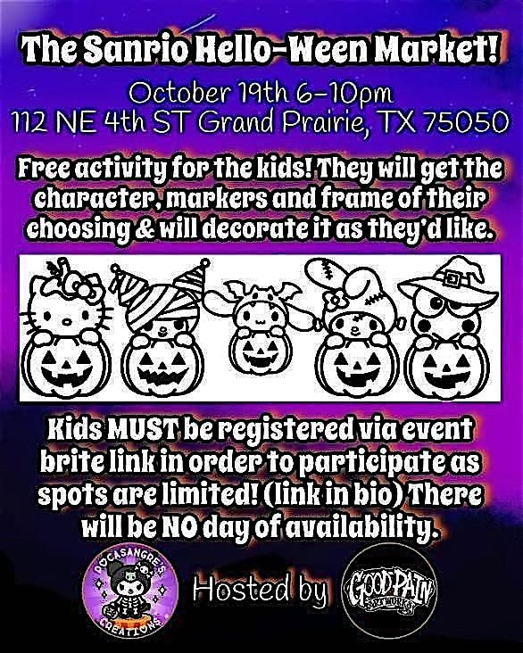 Sanrio Hello-Ween Market (FREE kids activity sign-up ONLY)