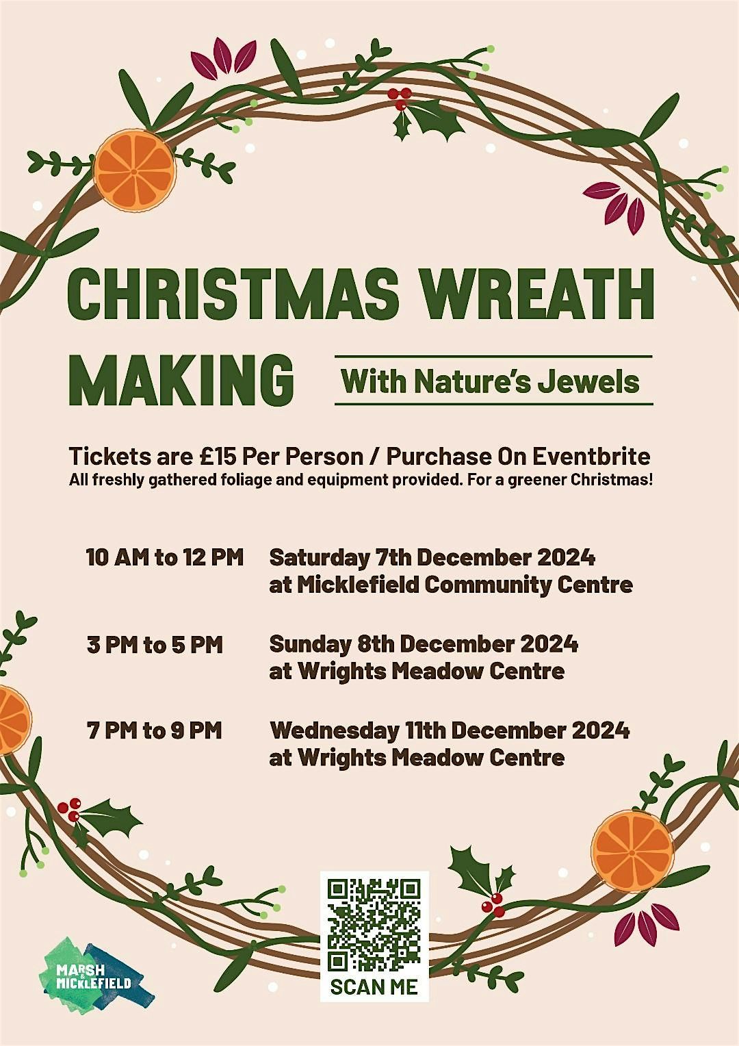 Christmas Wreath Making at Wright Meadow Centre