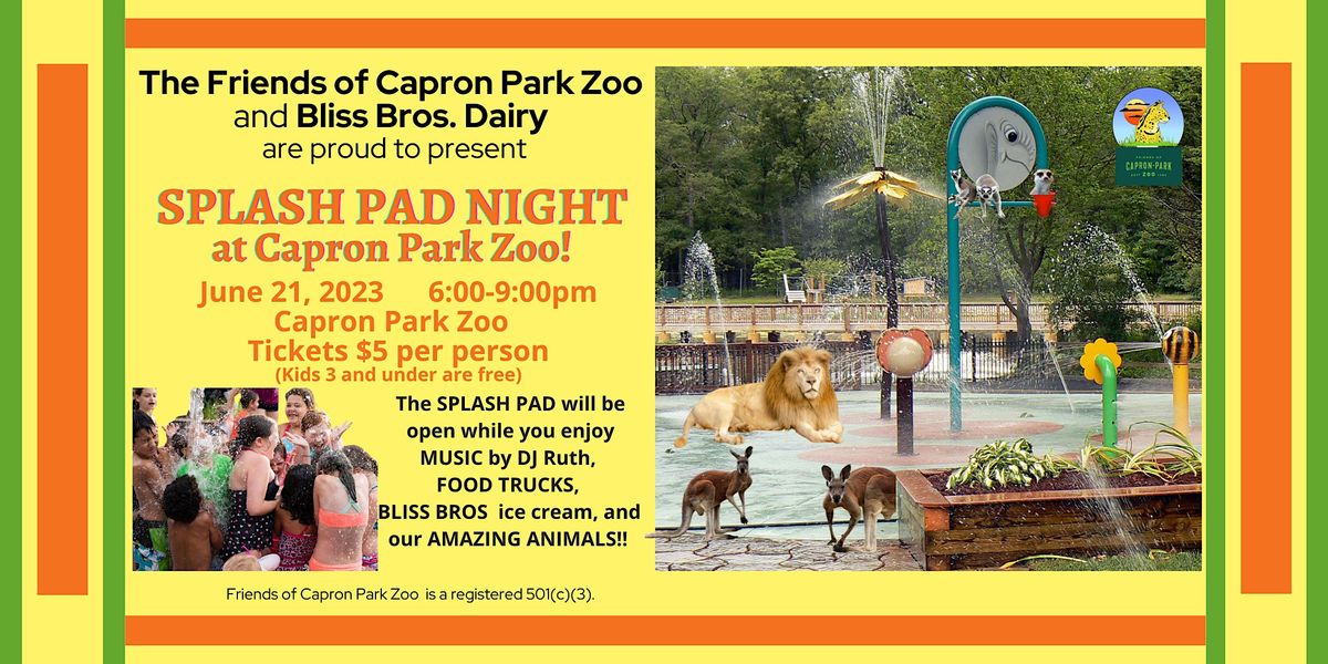 Splash Pad Night  - 2023 Capron Park Zoo