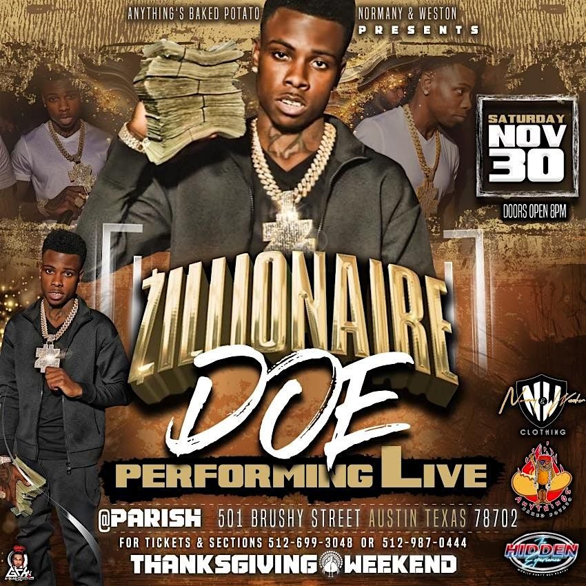 Zillionaire Doe performing live