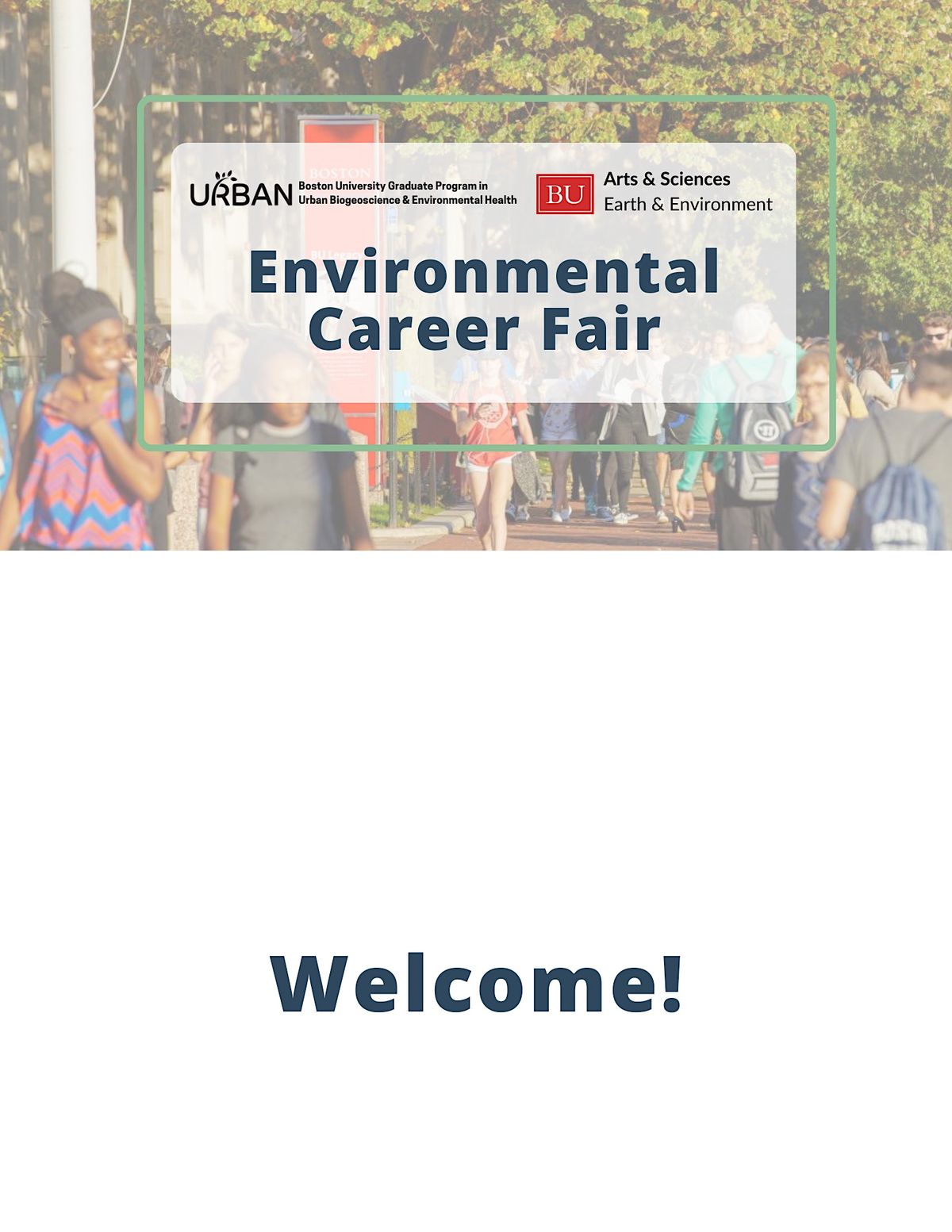 BU Earth & Environment and BU URBAN: Environmental Career Fair