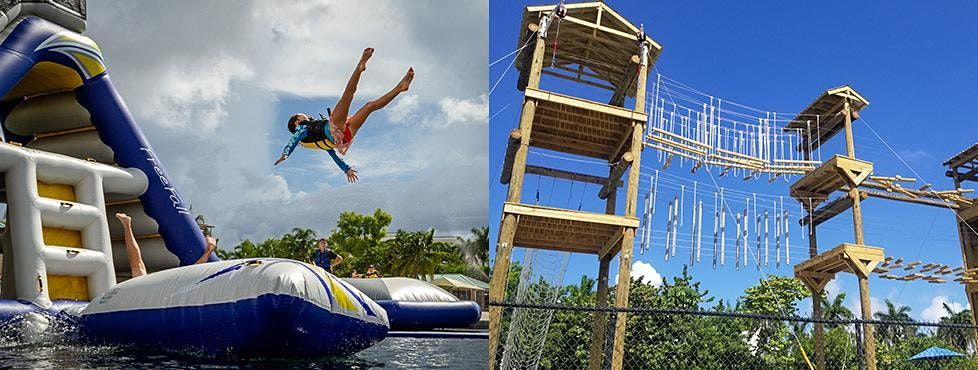 Inflatable Water Obstacle Challenge + High-wire Ropes Course