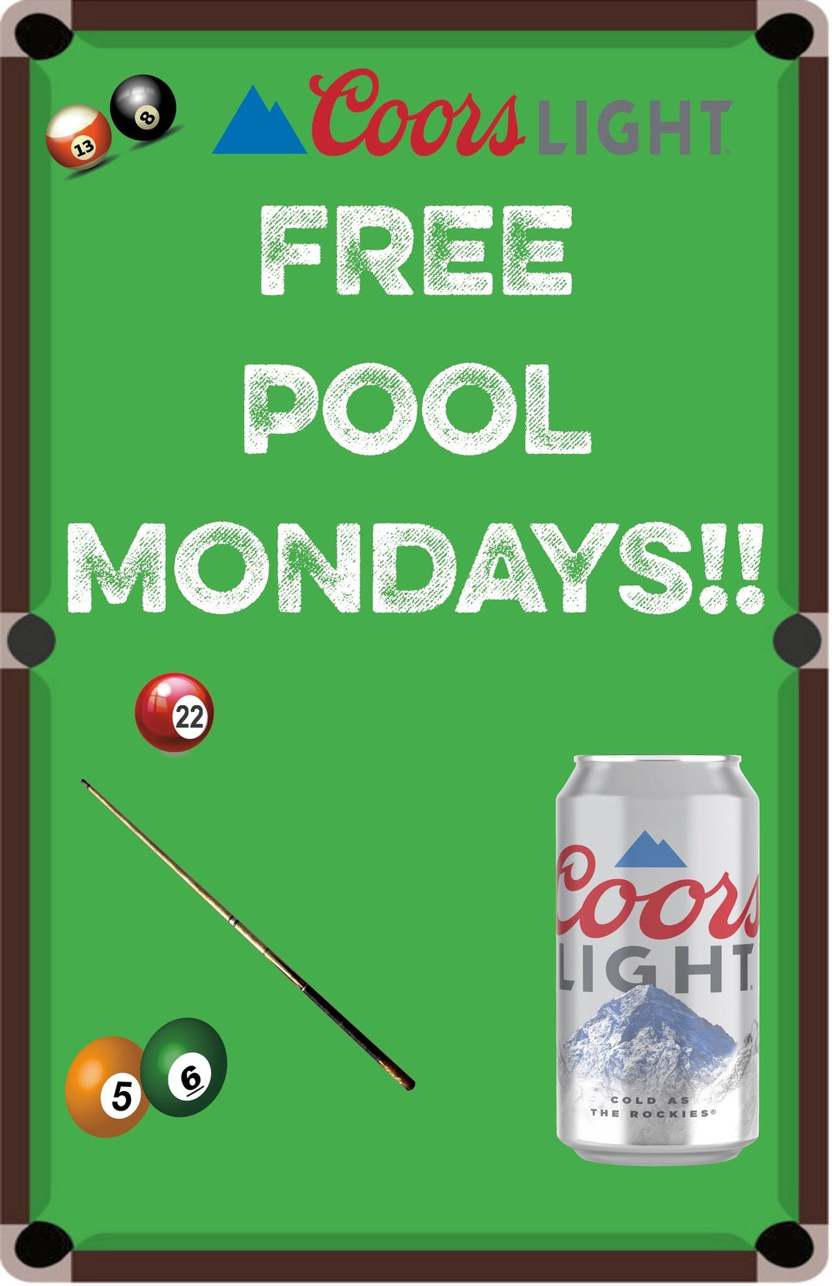 Free Pool at KiKoMo on Monday