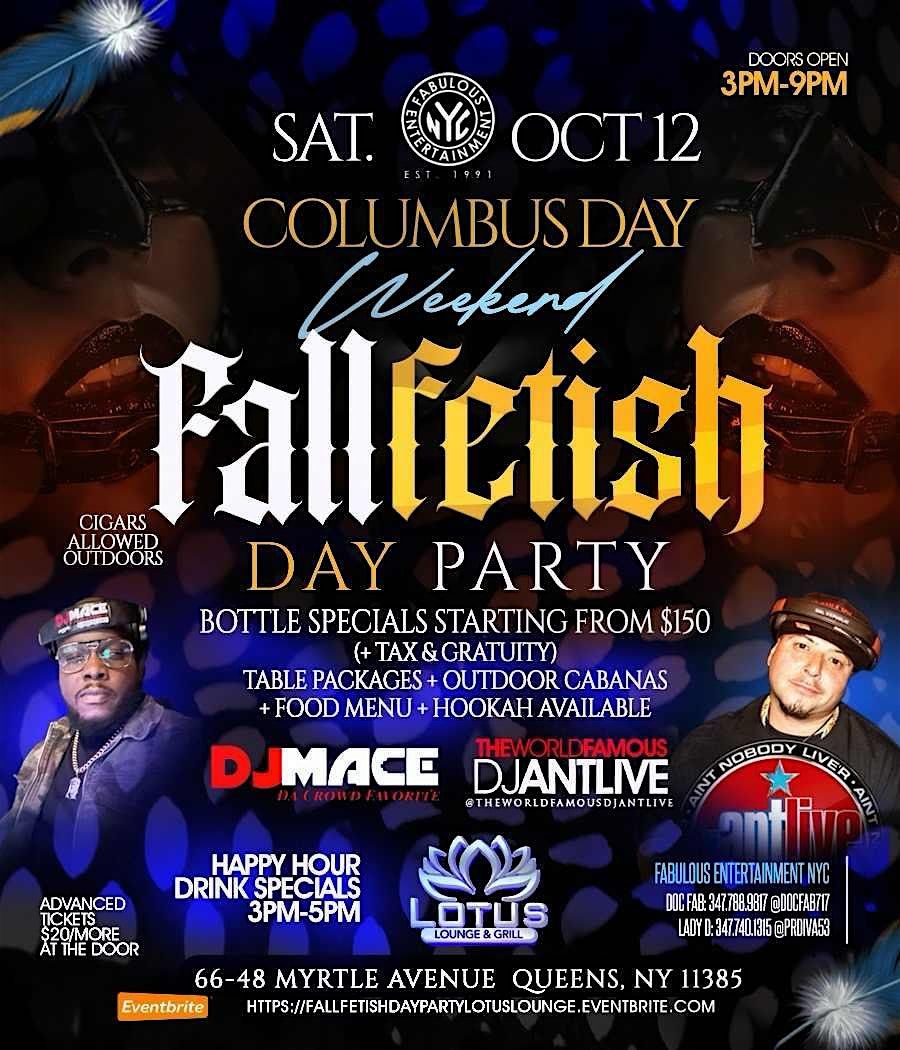 Fall Fetish Day Party Sat Oct 12th Columbus Day Weekend @ Lotus Lounge