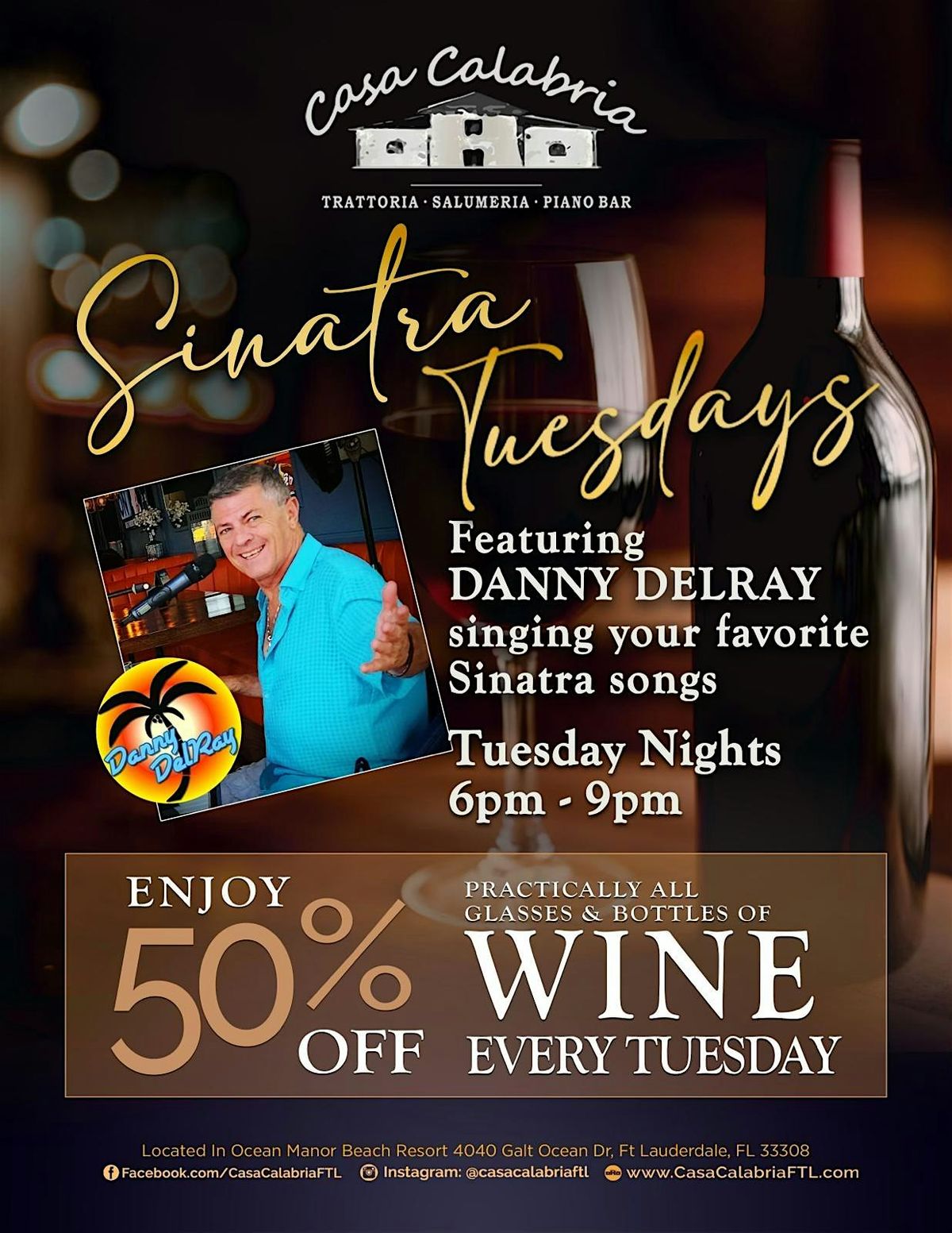 50% off Wine + Sinatra Tuesdays!