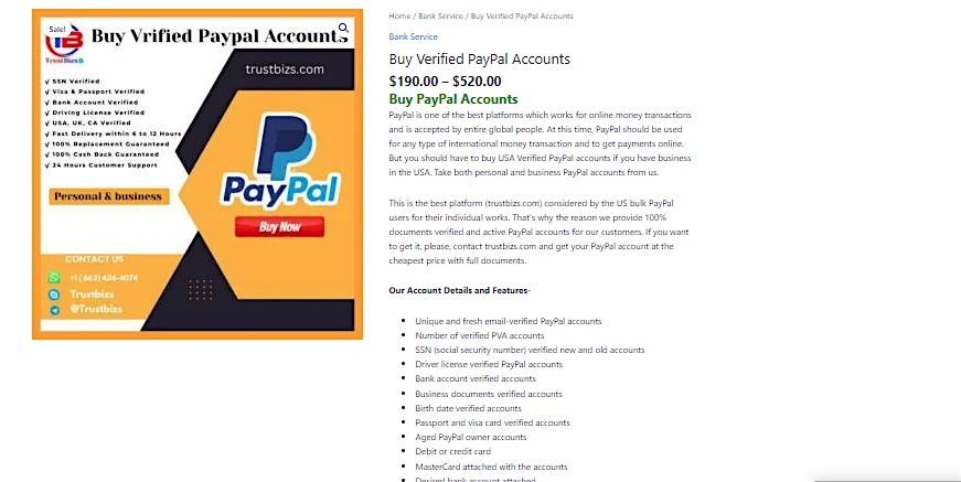 Verified PayPal Account Buy