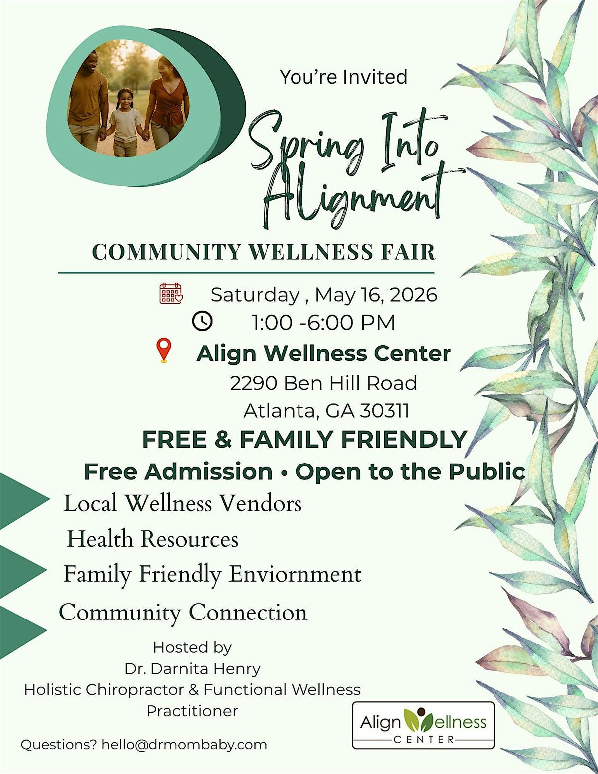 Spring Into Alignment Community Wellness Fair
