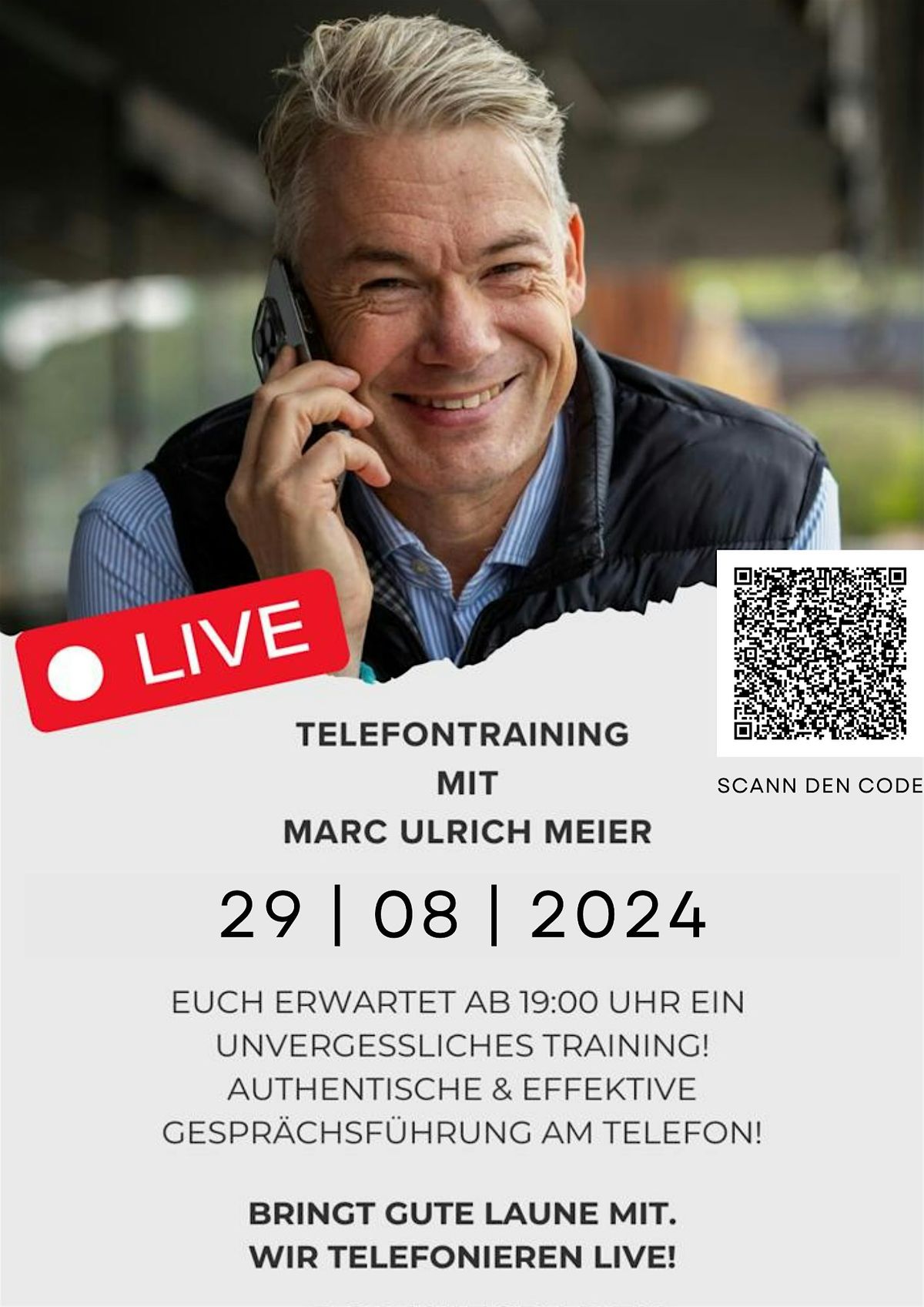 LIVE -TELEFONTRAINING - im DSC Wiesbaden am 29.08.24 um 19:00 Uhr