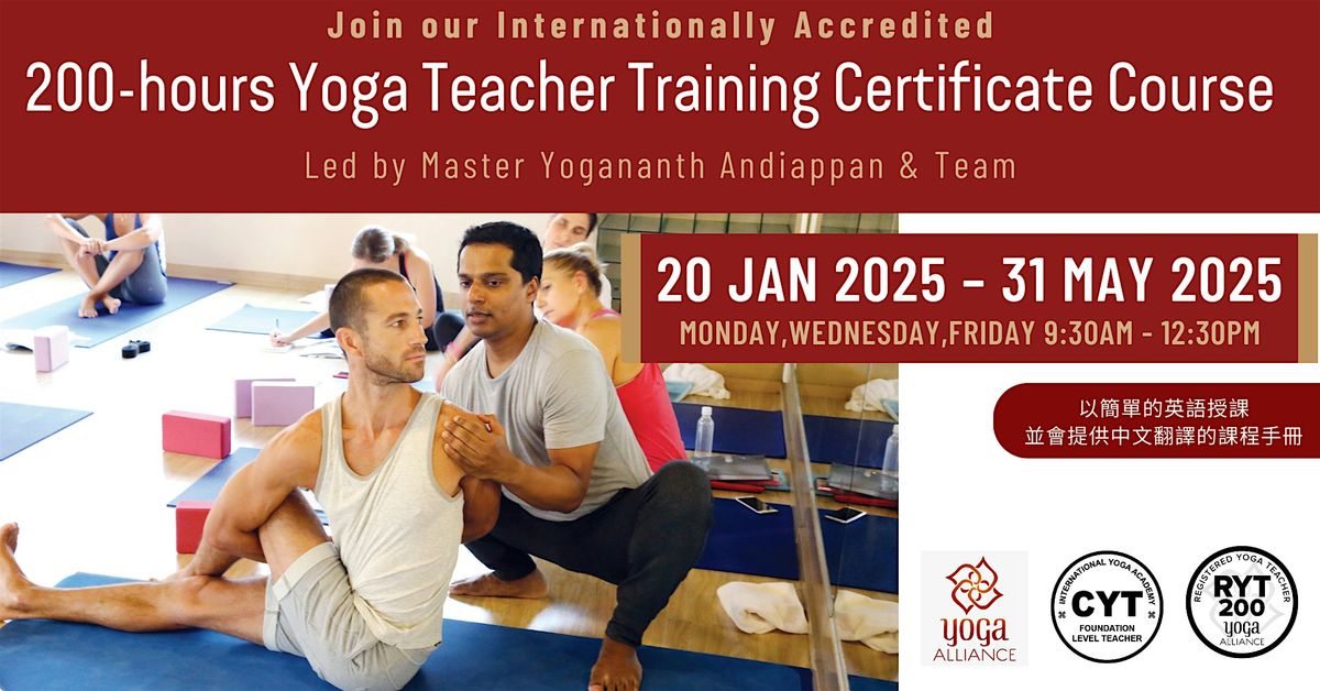 200-hours Yoga Teacher Training Certificate Course (Mon, Wed & Fri Morning)