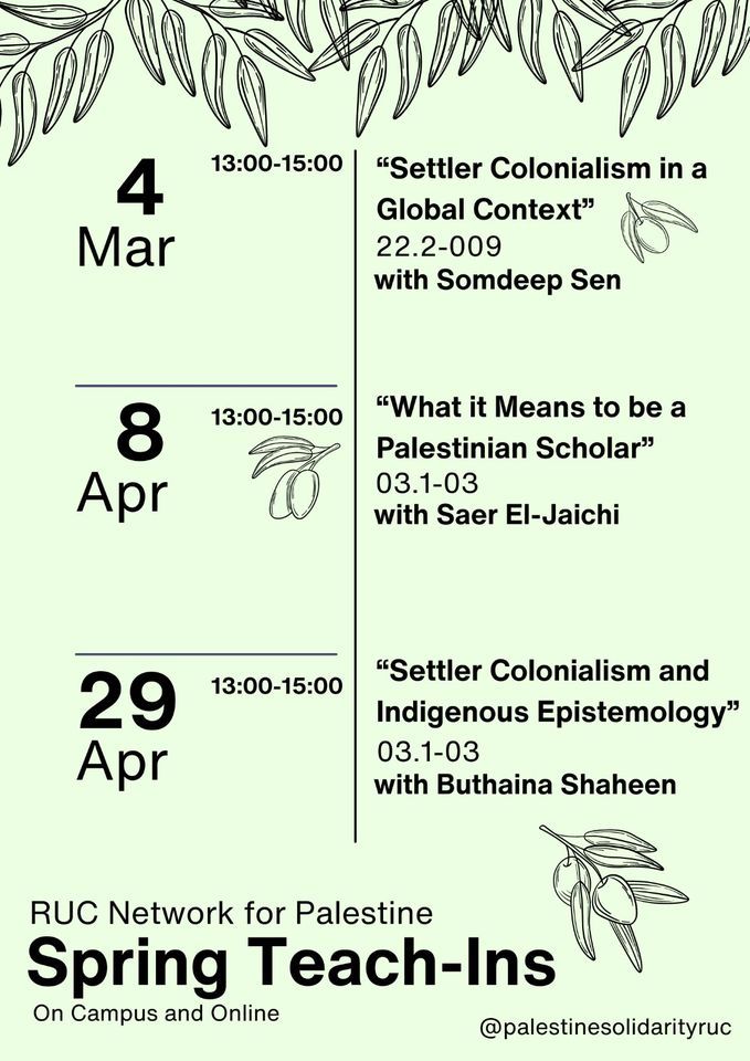 Teach-in: "Settler Colonialism and Indigenous Epistemology" with Buthaina Shaheen