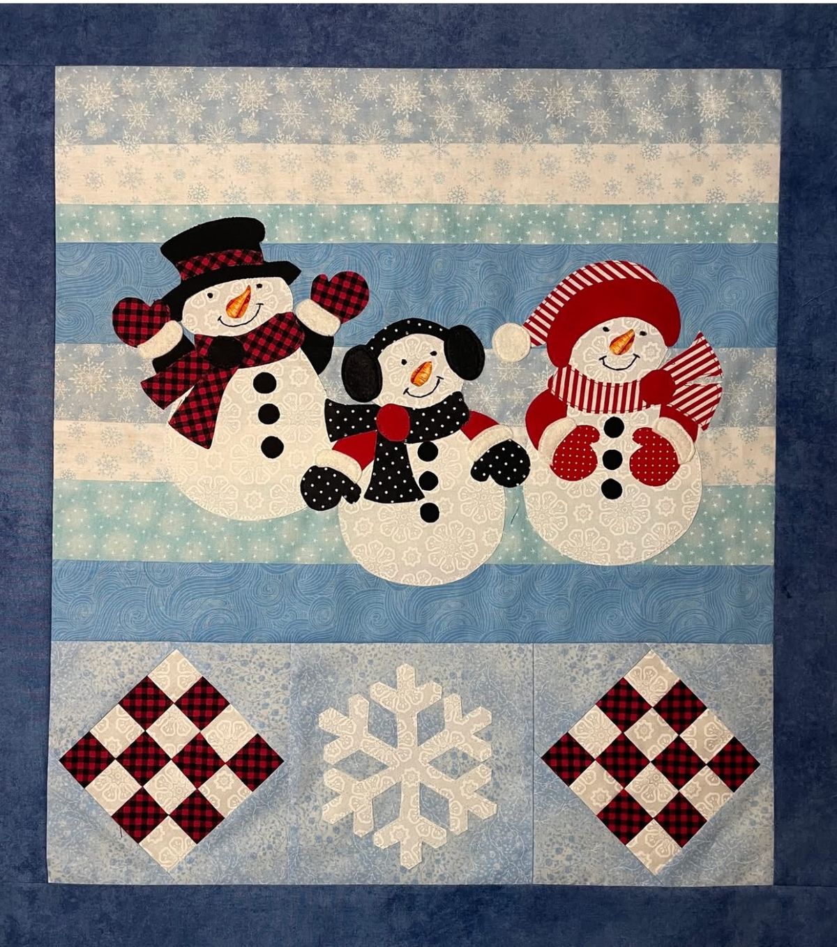 Snowman Appliqu\u00e9 Mini Quilt Class