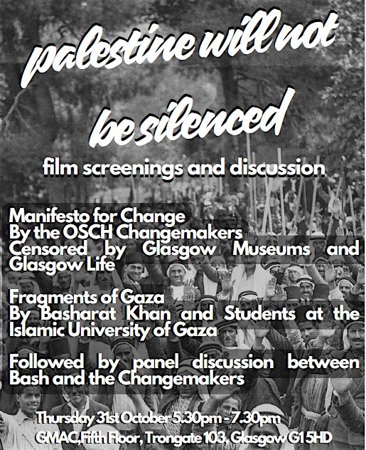 PALESTINE WILL NOT BE SILENCED- Screening and Discussion