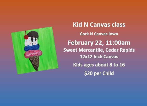 Kid N Canvas -Sweet Mercantile-Ice Cream-Cork n Canvas Iowa