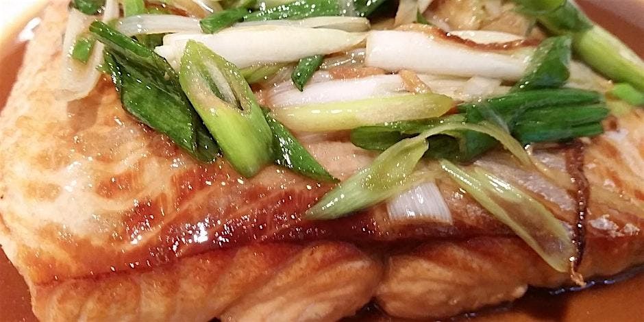 Braised Salmon with Sweet Basil