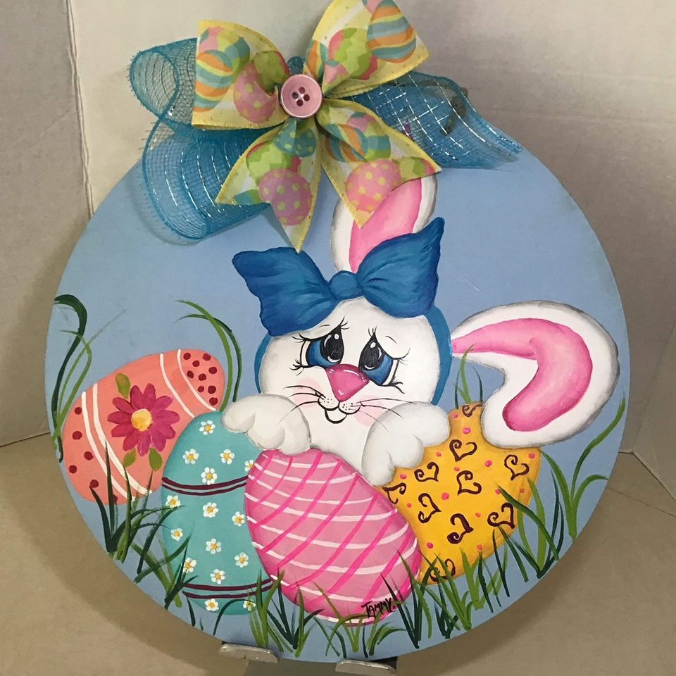 Bunny Door Hanger w\/ Bow - 3\/15 - $50