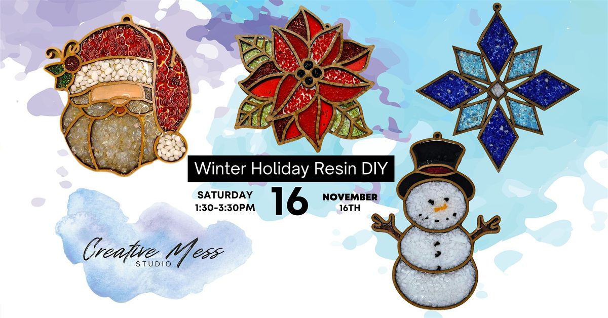 Winter Holiday Resin Glass DIY | Danilly Designs