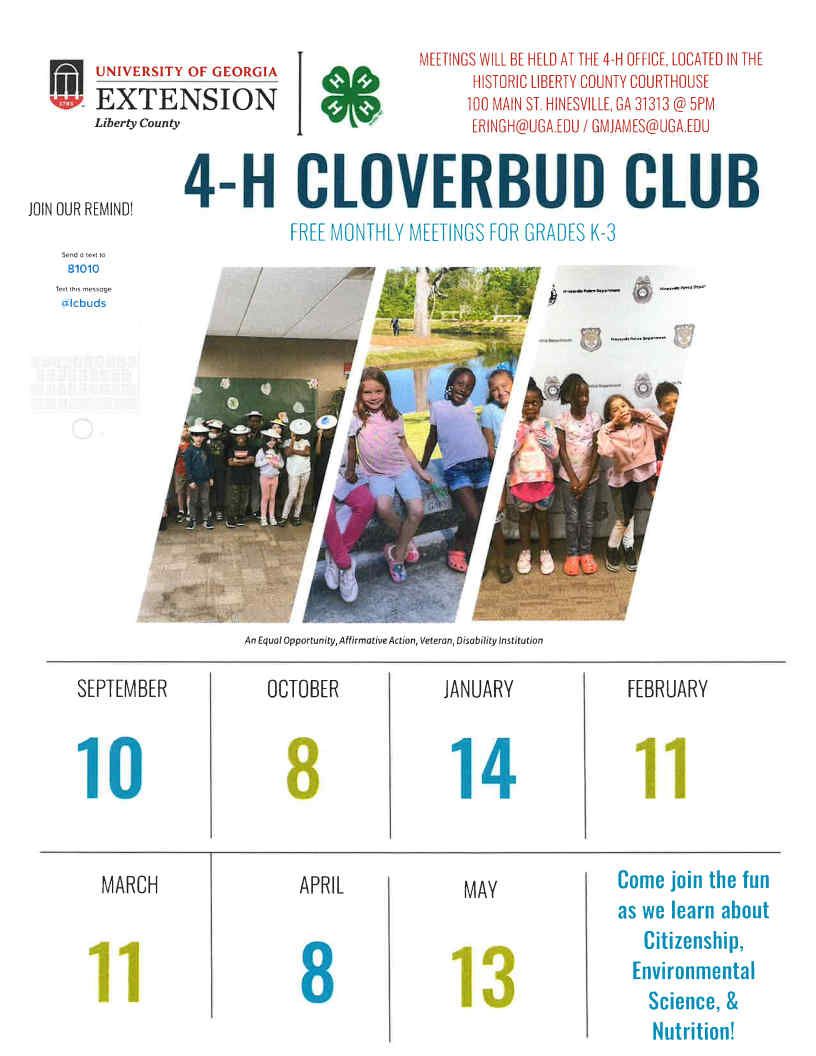 4-H Cloverbud April Club Meeting (K-3rd graders)