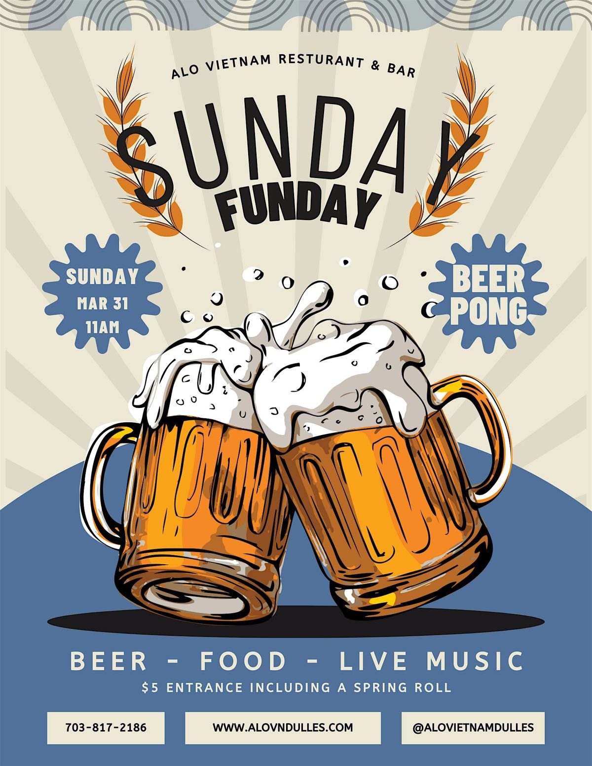 Sunday Funday: Beer Pong, Live music, Mimosa Bar