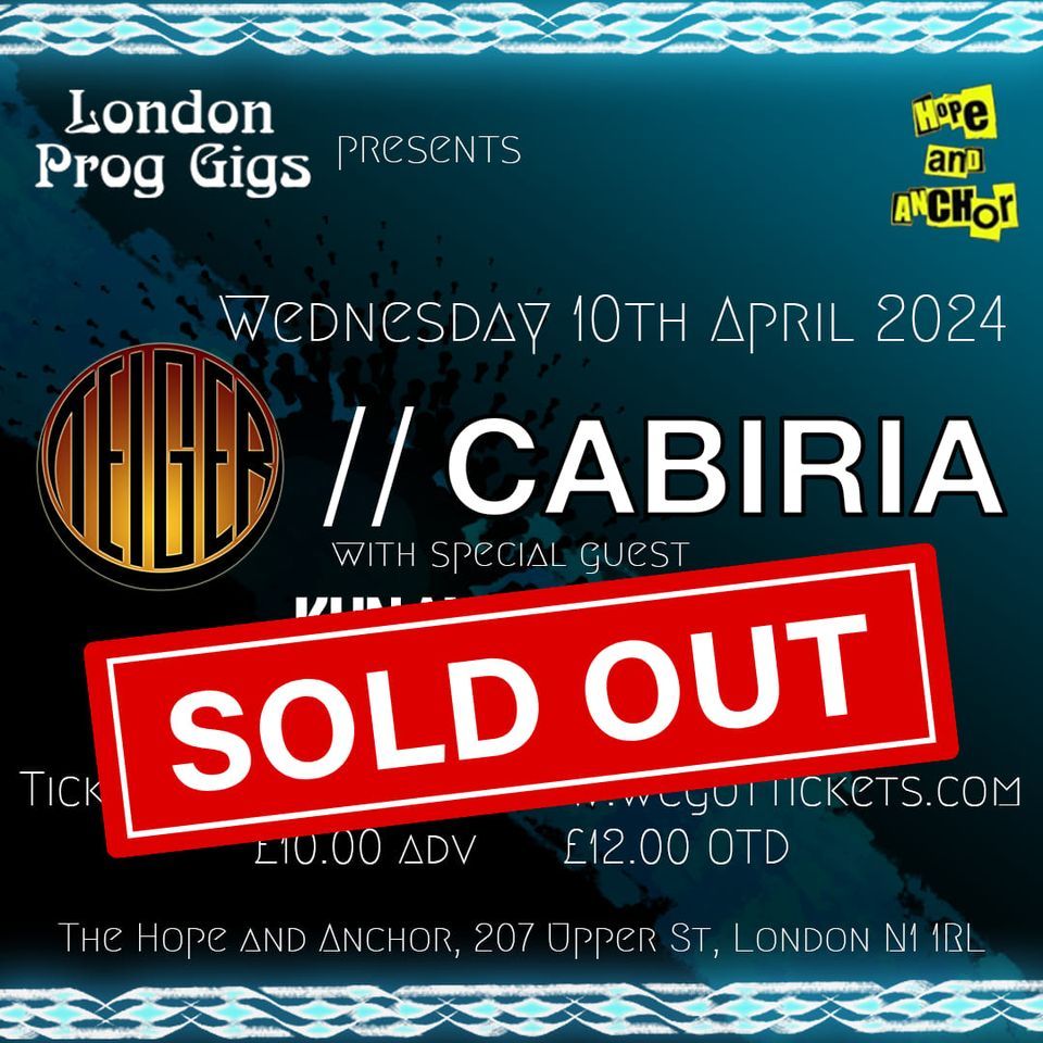 SOLD OUT: TEIGER \/\/ CABIRIA with special guest KUNAL SINGHAL