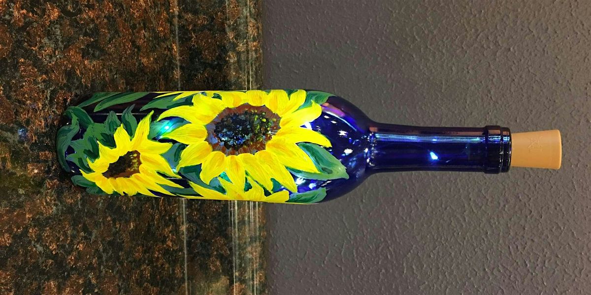 Sunflower Wine Bottle - Paint and Sip by Classpop!\u2122