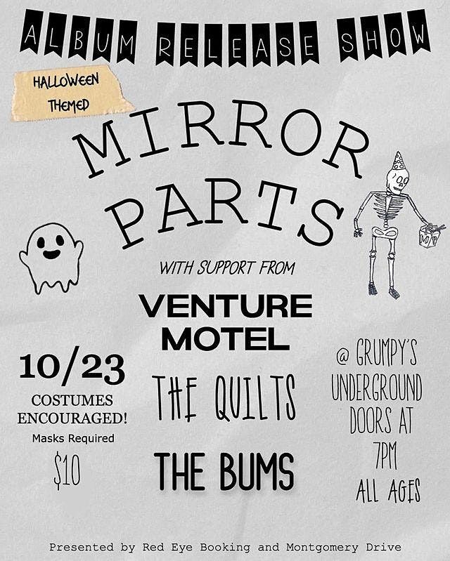 Mirror Parts Album Release with Venture Motel, The Quilts, The Bums