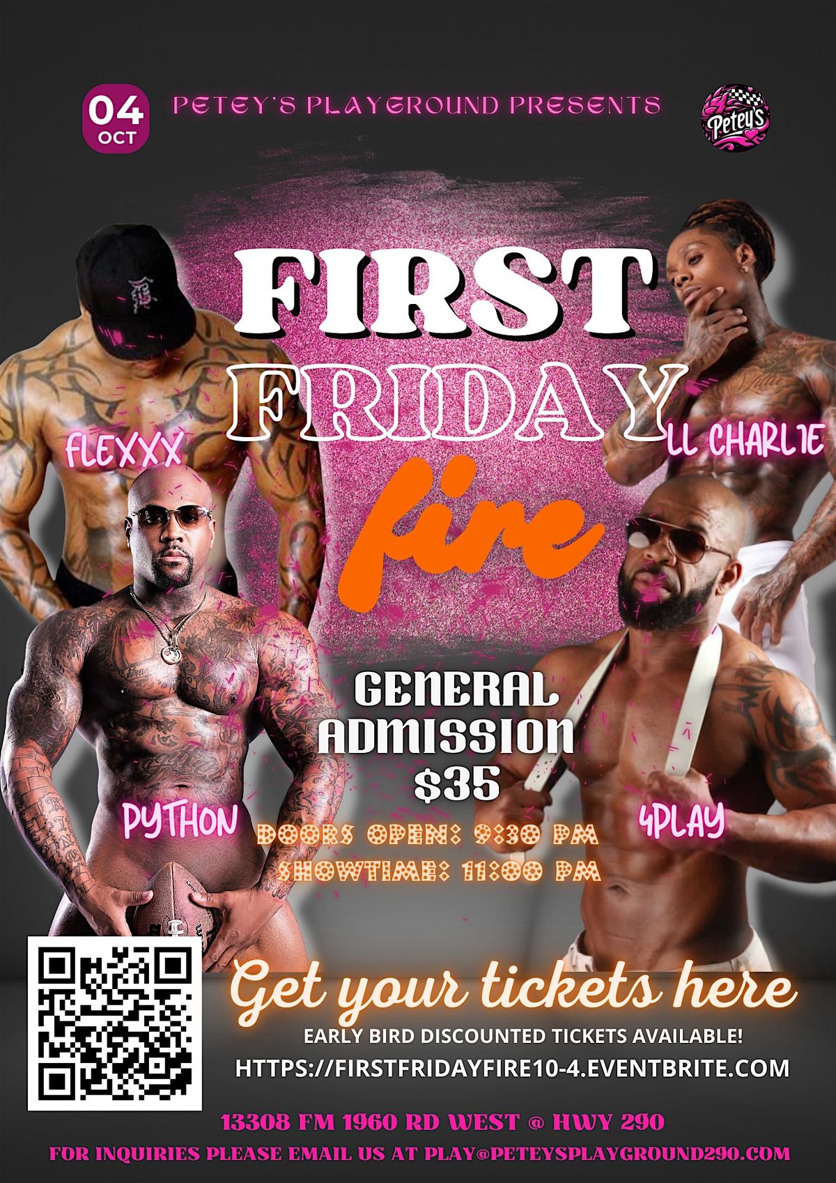 First Friday Fire All Male Revue - November 1