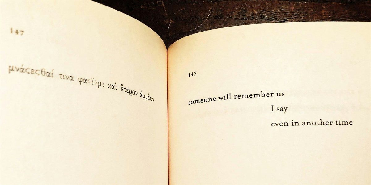 'Even In Another Time\u2019: Sappho's Fragments LGBT+ Book Club