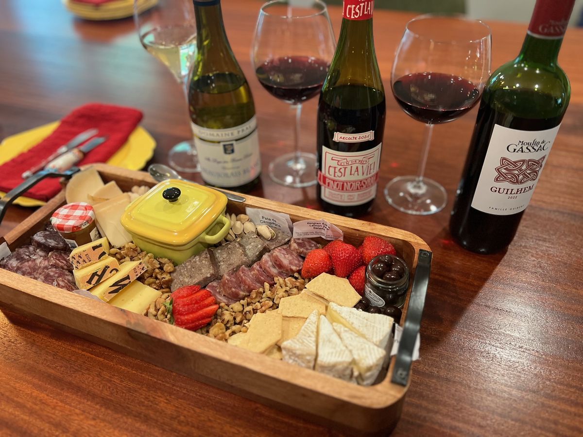 Virtual Cheese and Wine tasting featuring Springtime in Paris & Charcuterie