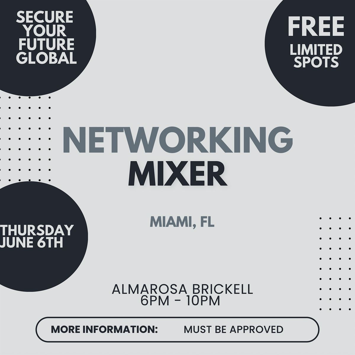 Secure Your Future Global NETWORKING MIXER & HAPPY HOUR