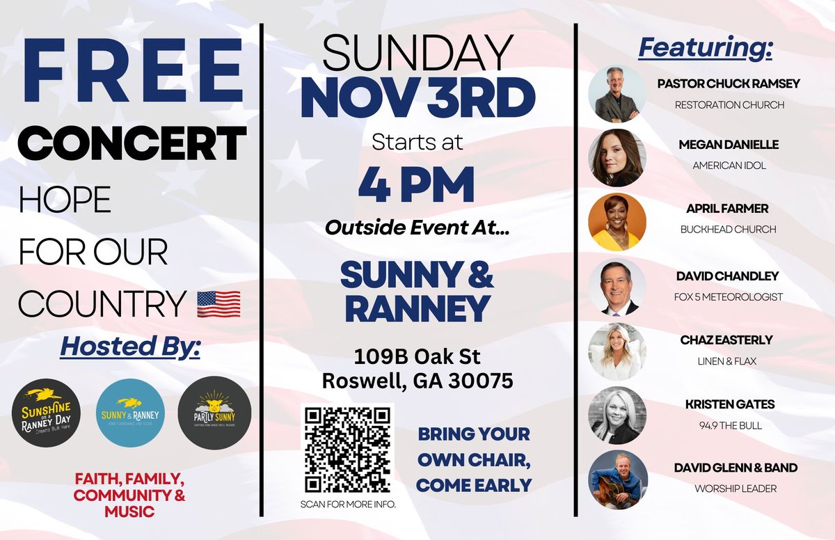 \ud83d\udce2 FREE CONCERT: Hope for Our Country \ud83c\udf89