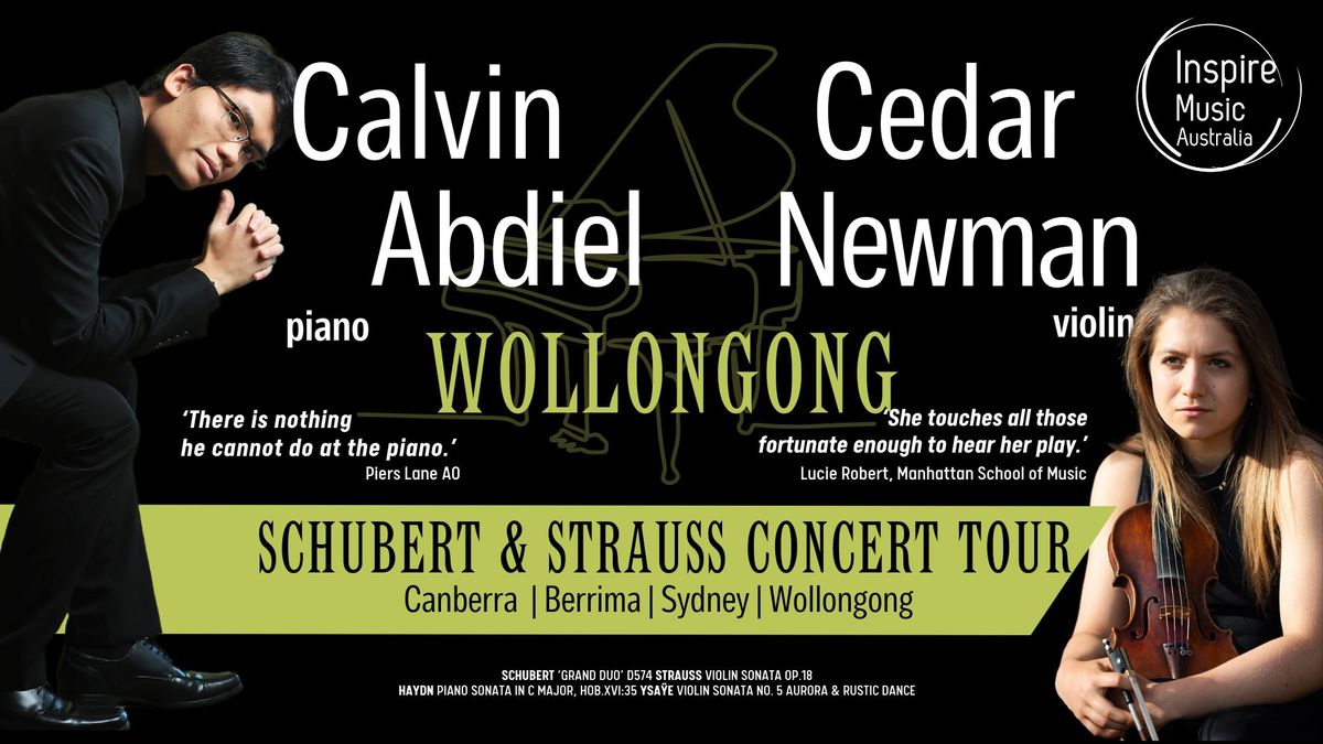 Schubert & Strauss with Abdiel piano and Newman violin at WAG