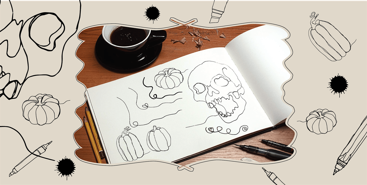 Halloween Continuous Line Drawing Workshop