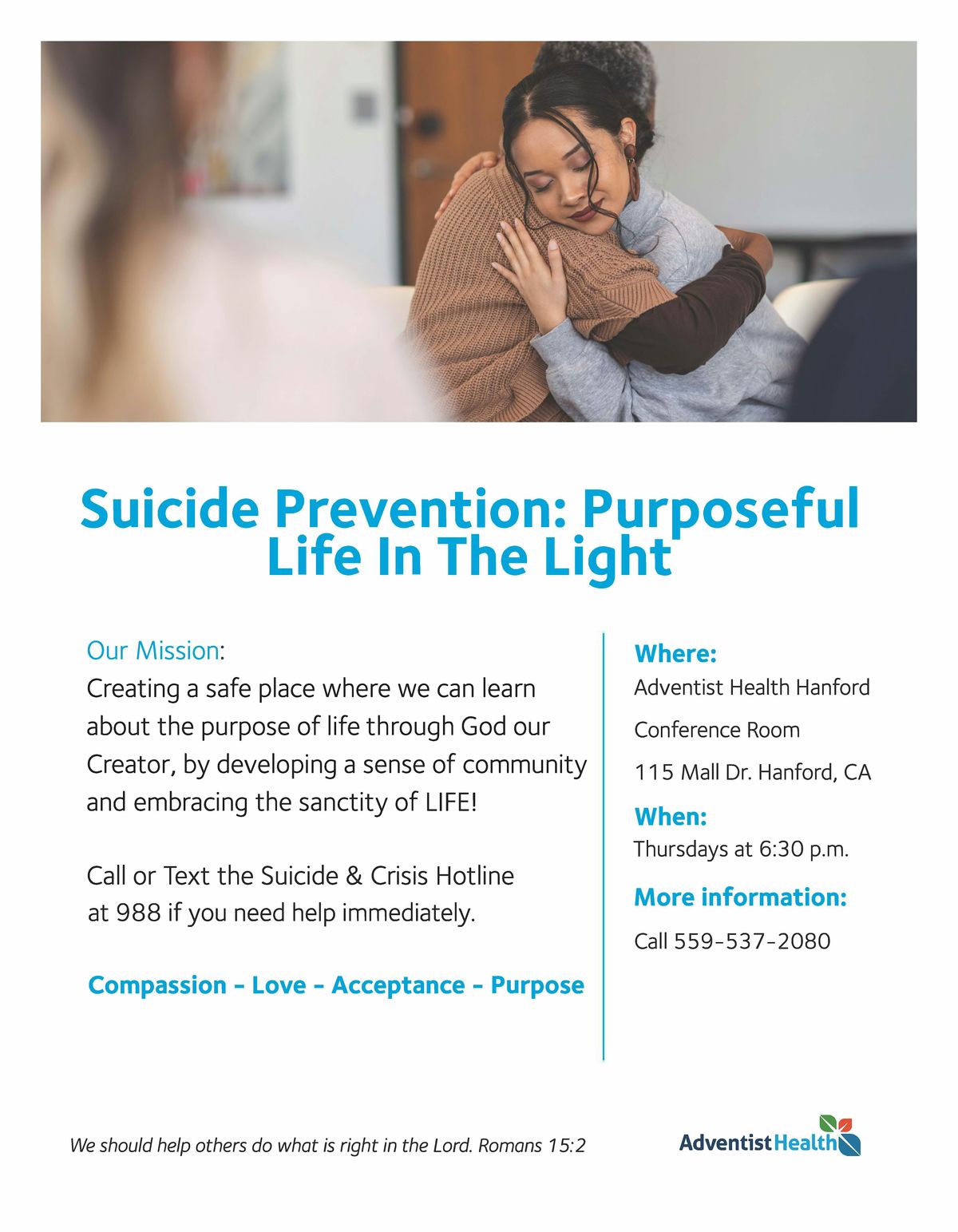 Suicide Prevention Support Group~ Purposeful Life In The Light