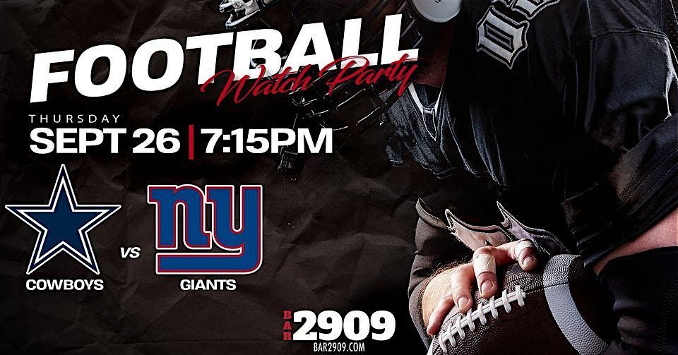 Dallas Cowboys vs New York Giants | Thursday Night Watch Party | BAR2909