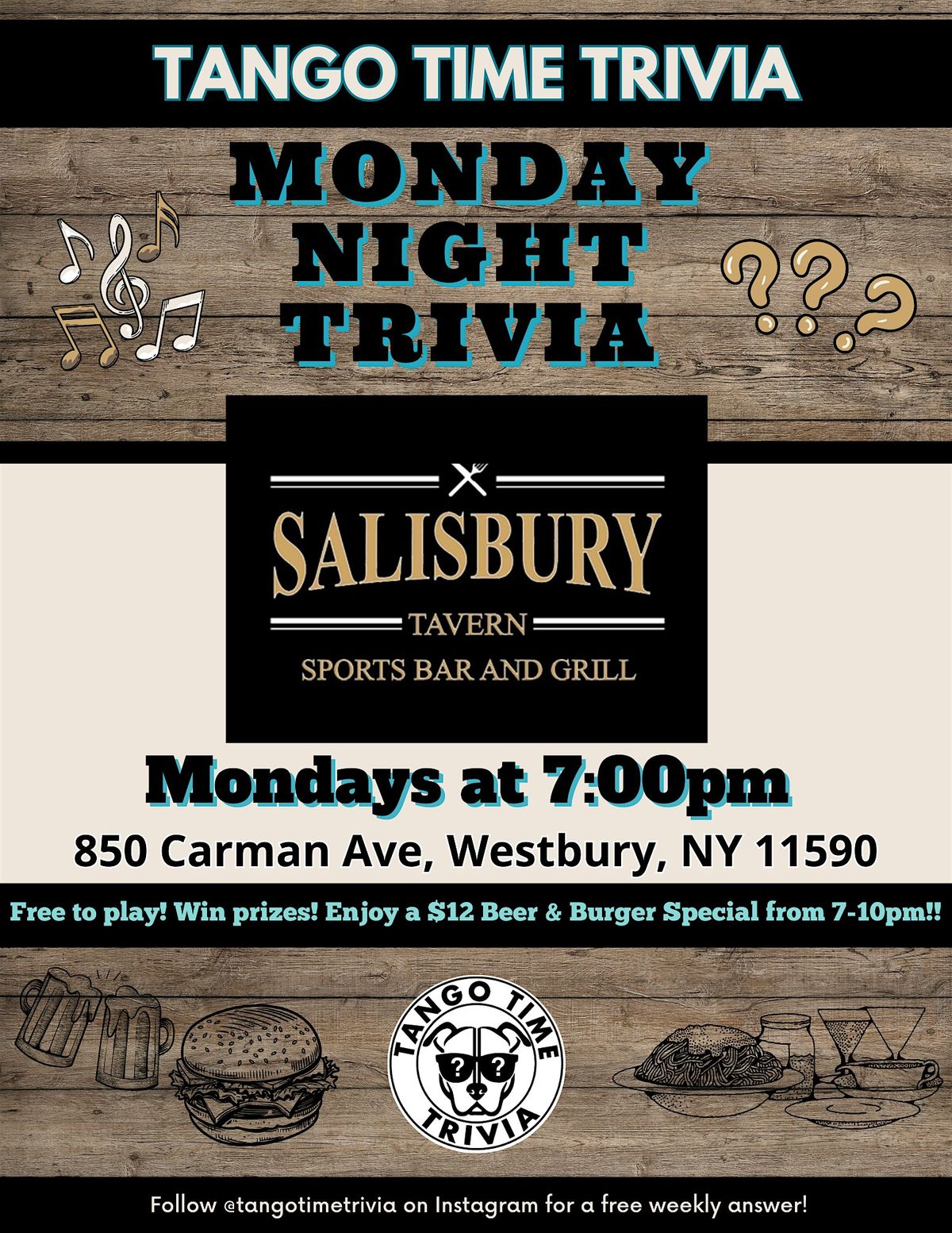 FREE Monday Trivia Show! At Salisbury Tavern!